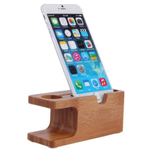 Bamboo Wood Charging Station Charger Dock Stand Holder For Apple Watch AND Phone